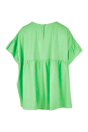 Product shot of the Dana Top in colour Celery (Green), from the back