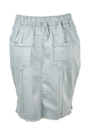Product shot of the Aston Skirt in colour Sage (Green), from the back