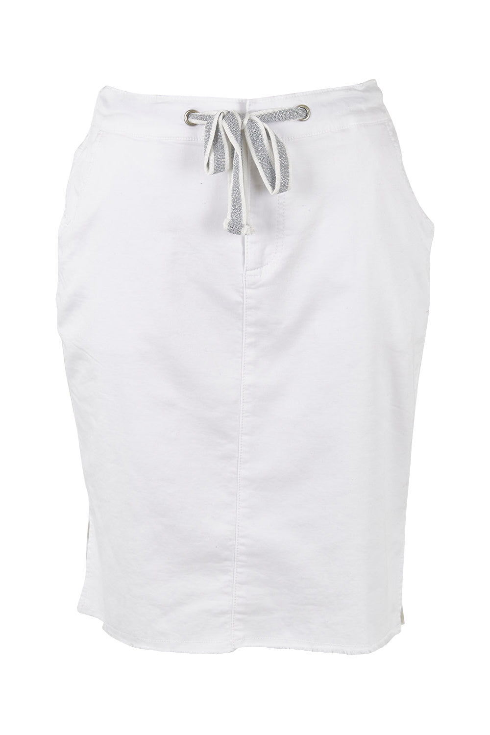 Product shot of the Aston Skirt in colour White (White), from the front