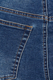 Product shot of the Bonnie Bermuda Denim Short in colour Blue (Blue), detail