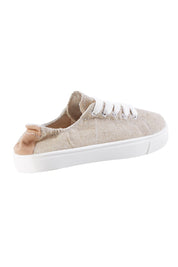 Product shot of the Sail Sneaker in colour Linen, from the back