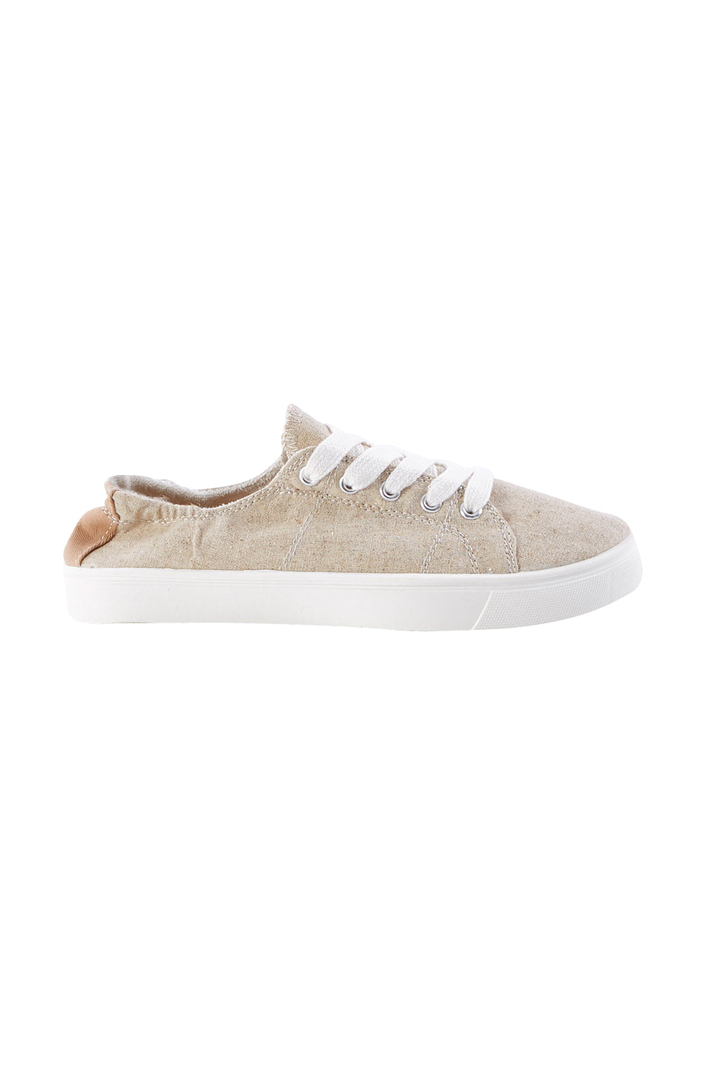Product shot of the Sail Sneaker in colour Linen, from the front