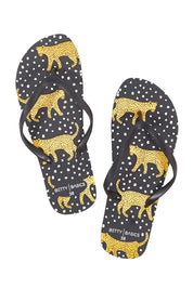 Product shot of the Nomad Thongs in colour Black (Black), from the front