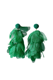 Product shot of the Bunch of Colour Earrings in colour Green (Green), from the front