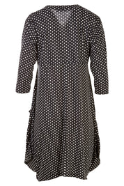 Product shot of The Spot Pocket Tunic Dress in colour Spot (Black), from the back