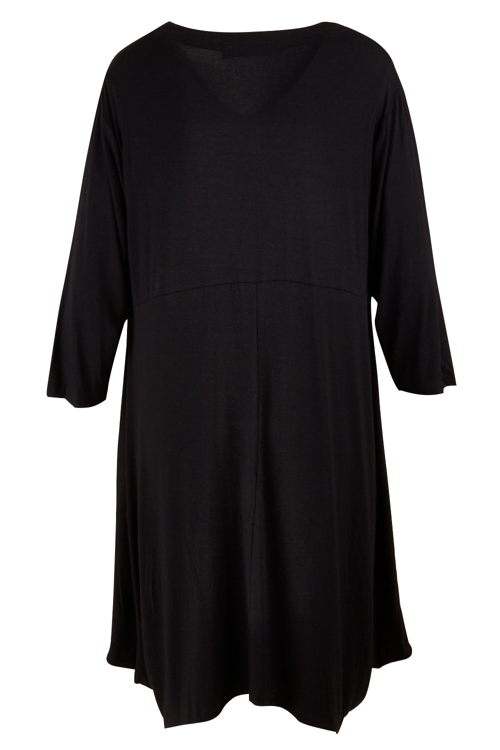 Product shot of The Pocket Tunic Dress in colour Black (Black), from the back