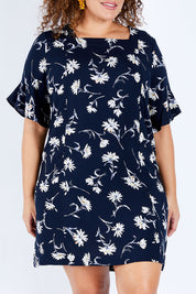 Preloved The Flutter Sleeve Shift Dress - Daisyprint