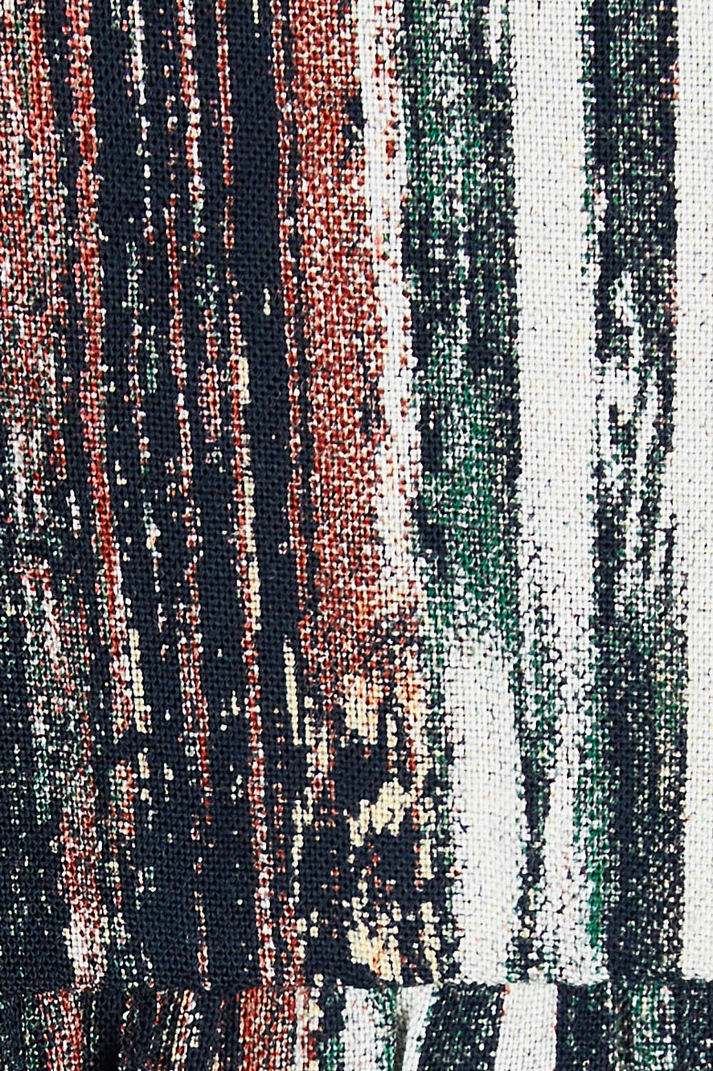 Product shot of The Wrap Front Midi Dress in colour Multistrip (Black), detail