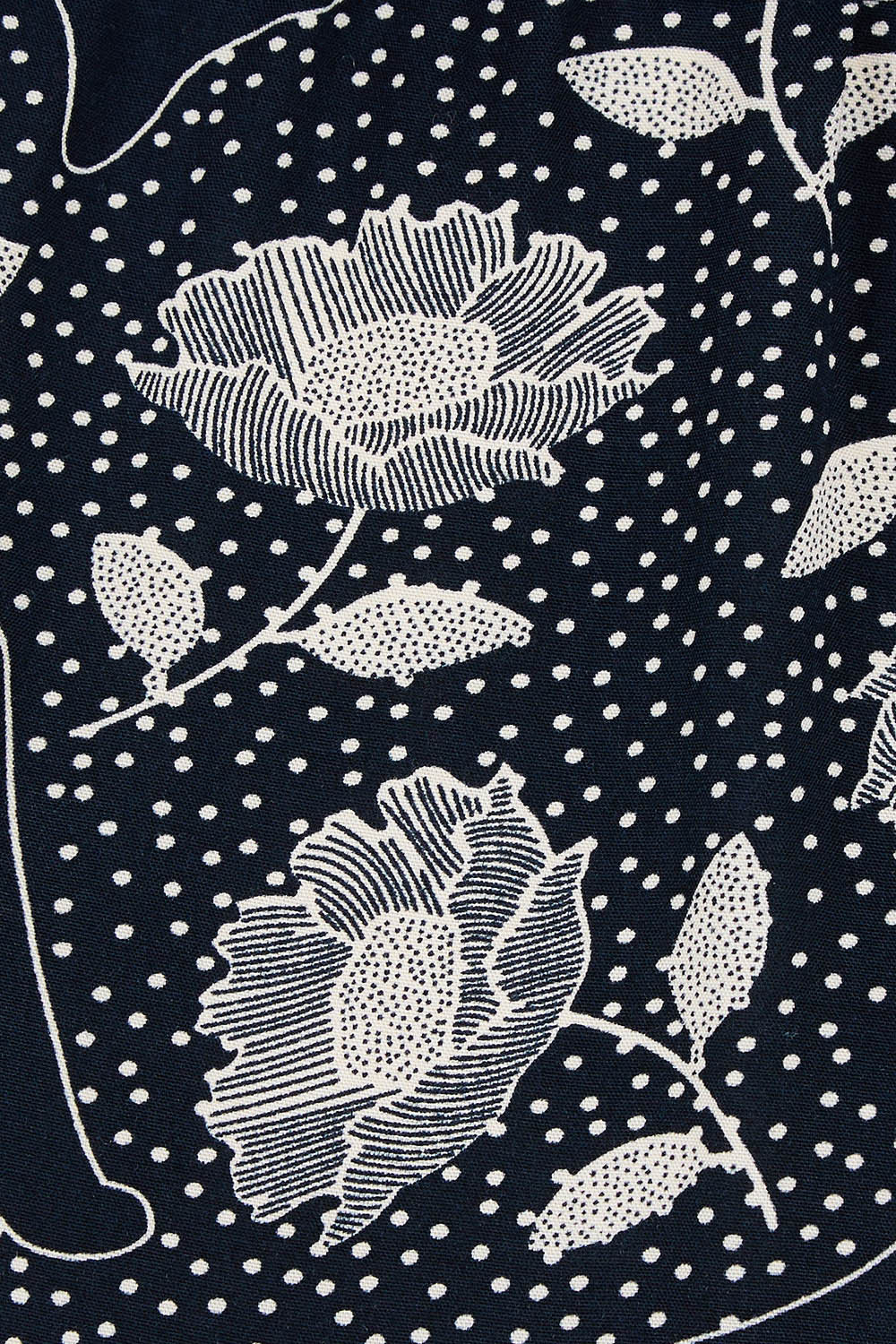 Product shot of The Wrap Front Midi Dress in colour Navytaupe (Blue), detail