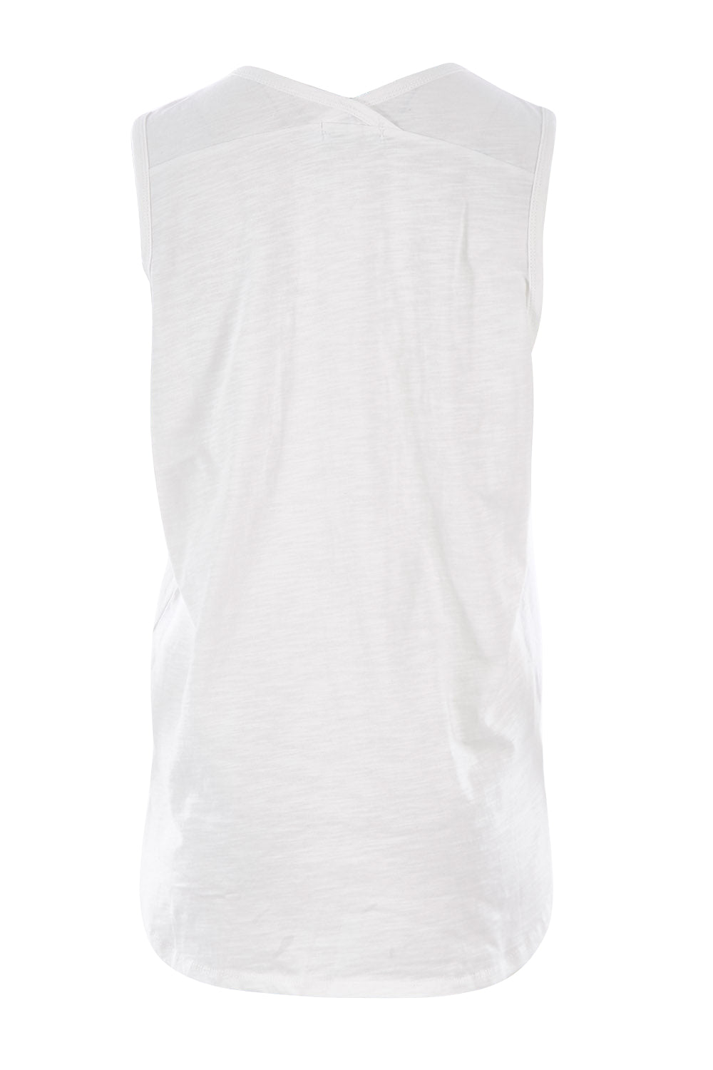 Product shot of The Long Line Tank in colour White (White), from the back