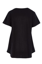 Product shot of The Short Sleeve Swing Tee in colour Black (Black), from the back