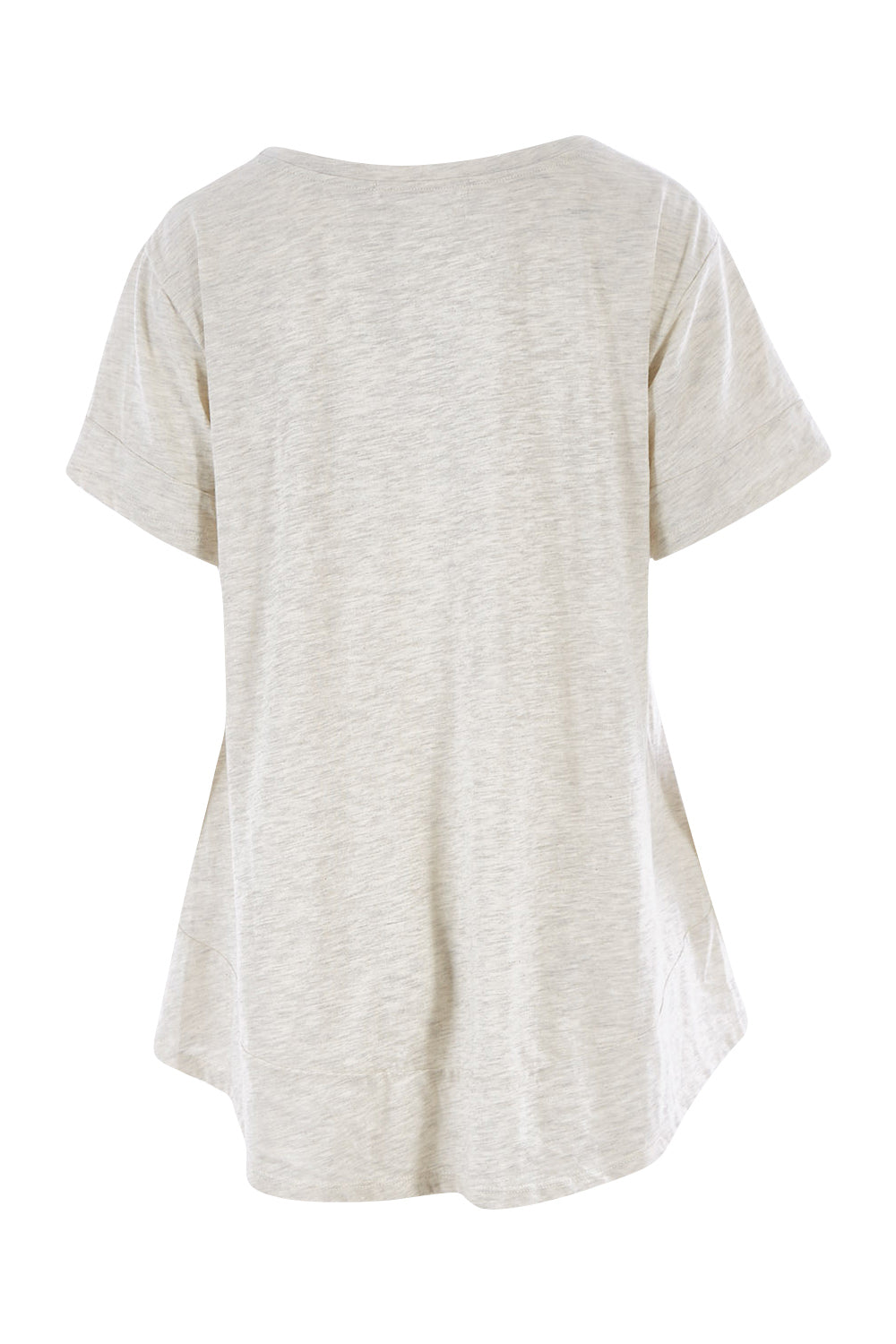 Product shot of The Short Sleeve Swing Tee in colour Oatmeal, from the back