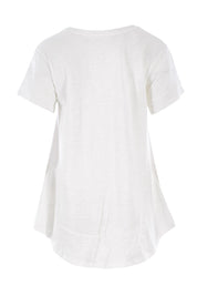 Product shot of The Short Sleeve Swing Tee in colour White (White), from the back