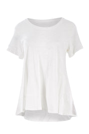 Product shot of The Short Sleeve Swing Tee in colour White (White), from the front