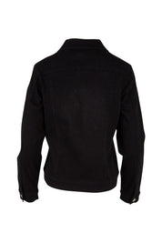 Product shot of The Denim Jacket in colour Black (Black), from the back