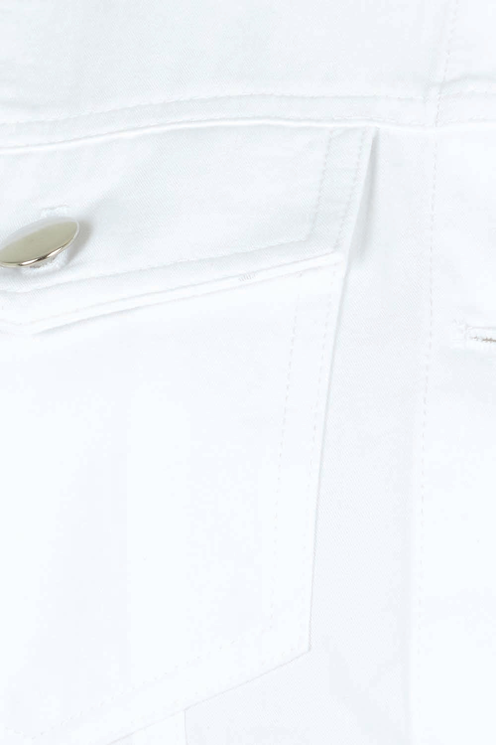 Product shot of The Tencel Blend Denim Jacket in colour White (White), detail