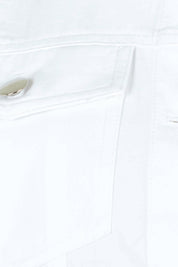 Product shot of The Tencel Blend Denim Jacket in colour White (White), detail