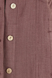 Product shot of The Must Have Linen Look Jacket in colour Mulberry (Pink), detail