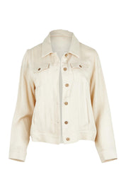 Product shot of The Must Have Linen Look Jacket in colour Sand, from the front