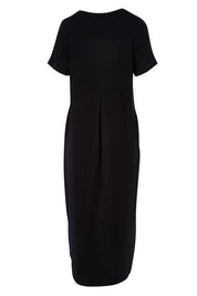 Product shot of The Cotton Blend Maxi in colour Black (Black), from the back