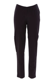 Product shot of The Panel Detail Pant in colour Black (Black), from the front