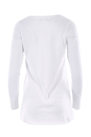 Product shot of The Scoop Neck Essential Tee in colour White (White), from the back