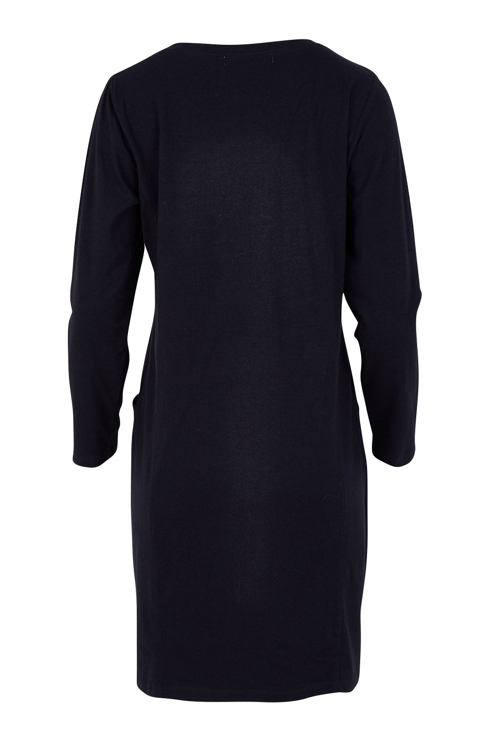 Product shot of The Essential Tunic Top in colour Black (Black), from the back
