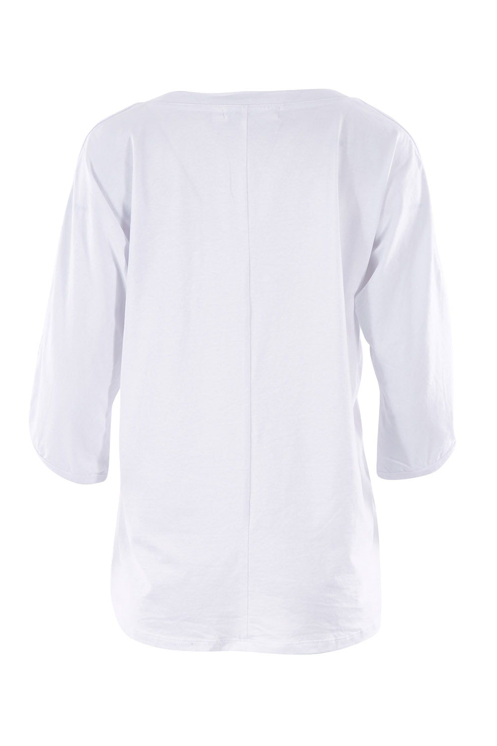 Product shot of The Split Sleeve Tee in colour White (White), from the back