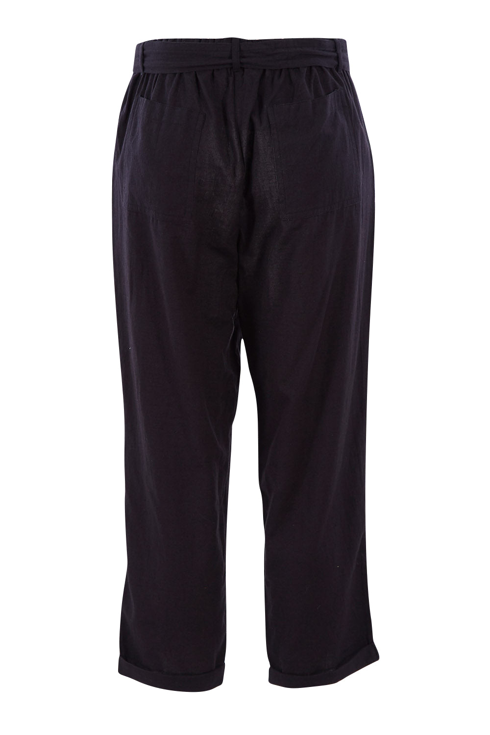 Product shot of The Sash Detail Pant in colour Black (Black), from the back