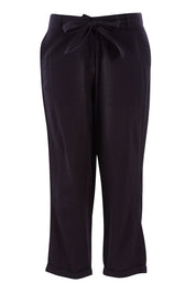 Product shot of The Sash Detail Pant in colour Black (Black), from the front