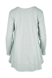 Product shot of The Long Sleeve Swing Tee in colour Chambray (Blue), from the back