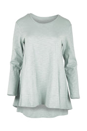 Product shot of The Long Sleeve Swing Tee in colour Chambray (Blue), from the front