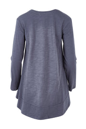 Product shot of The Long Sleeve Swing Tee in colour Slate (Grey), from the back