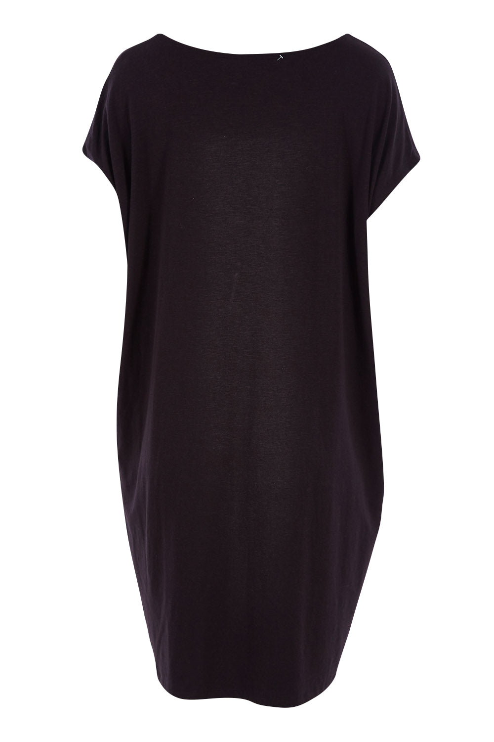 Product shot of The Relaxed Jersey Dress in colour Black (Black), from the back