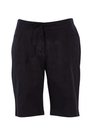 Product shot of The Cotton Blend Walk Short in colour Black (Black), from the front