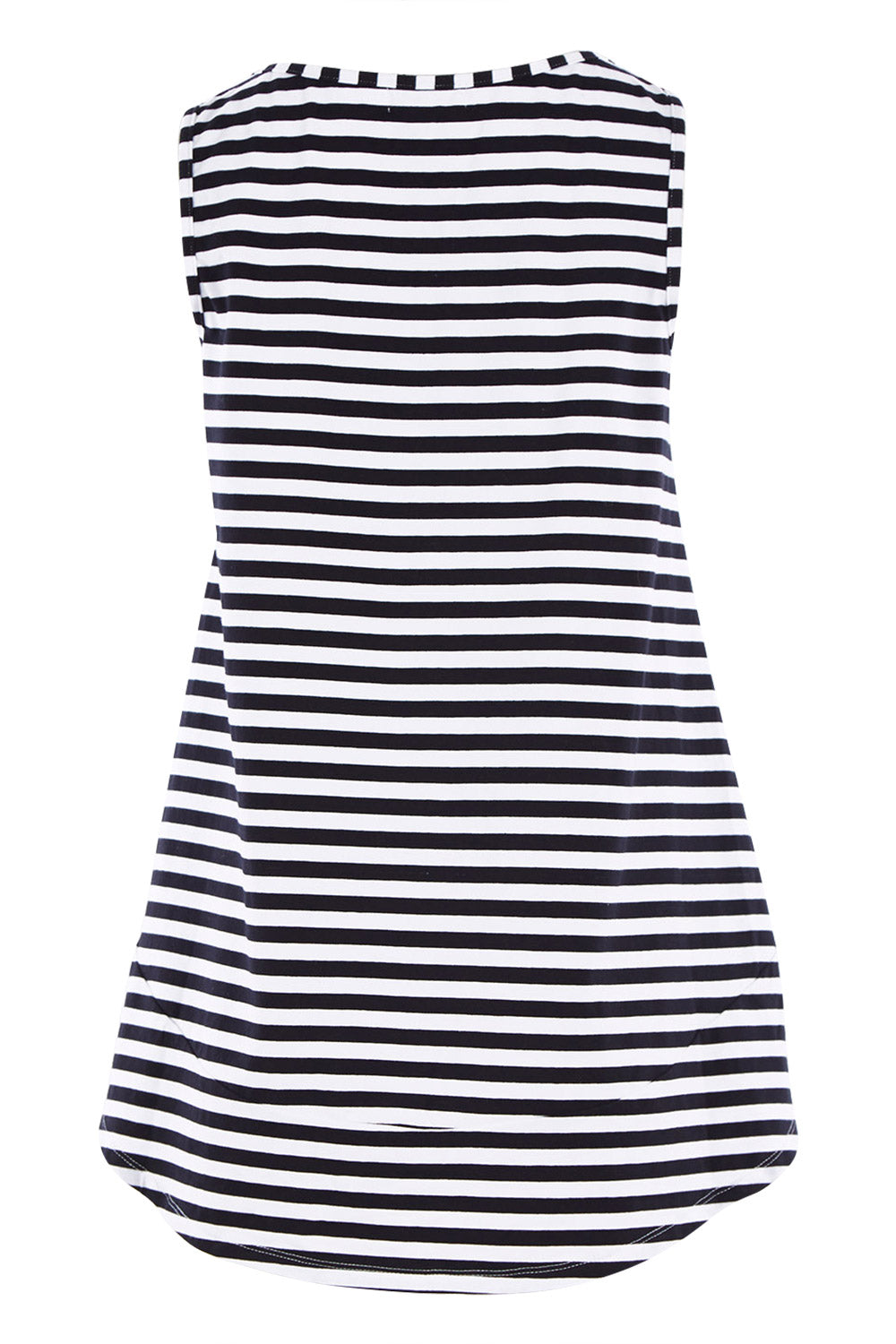 Product shot of The Swing Tank in colour Blkstripe (Black), from the back
