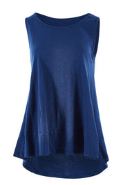 Product shot of The Swing Tank in colour Navy (Blue), from the front