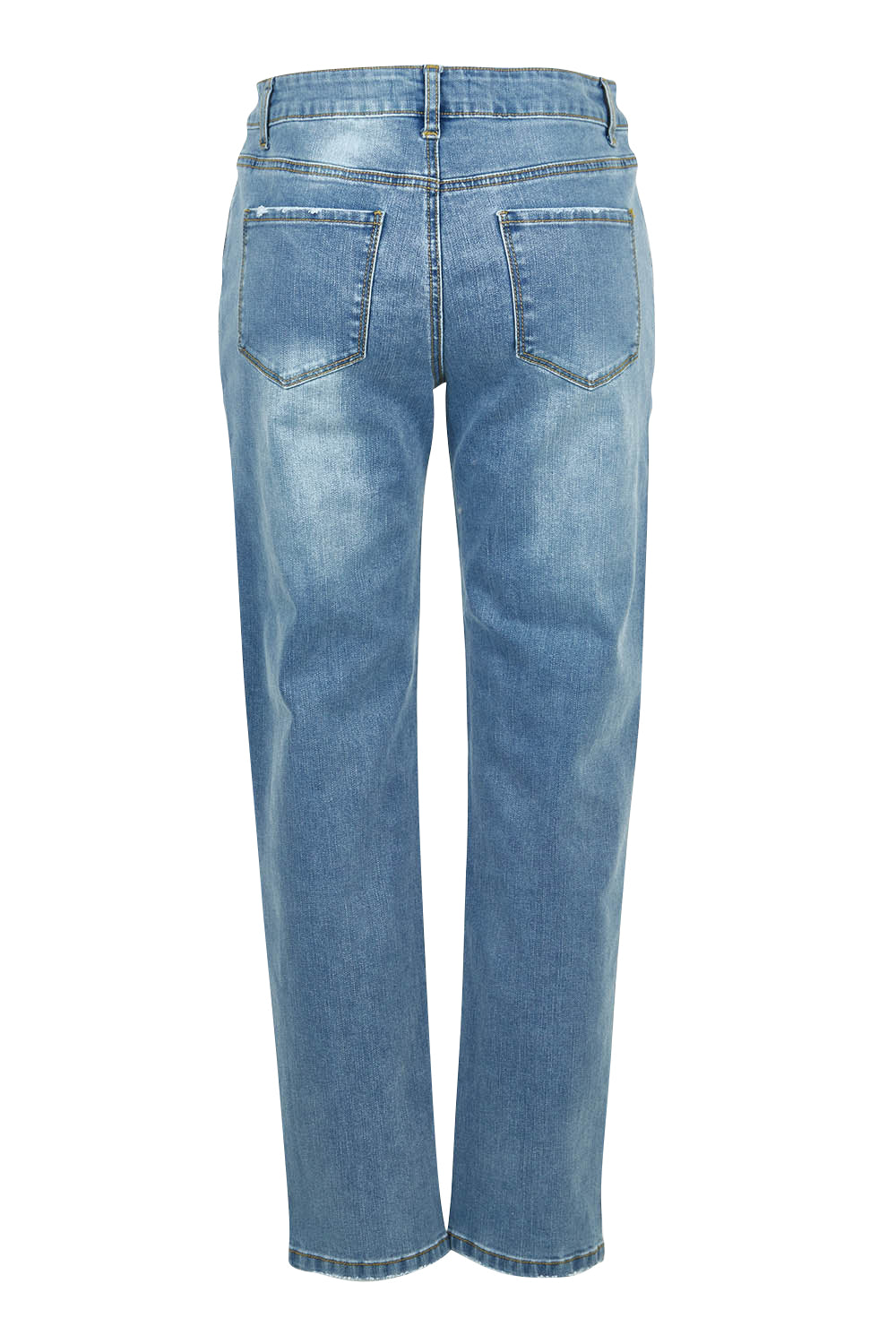Product shot of The Boyfriend Slim Leg Jean in colour Blue (Blue), from the back