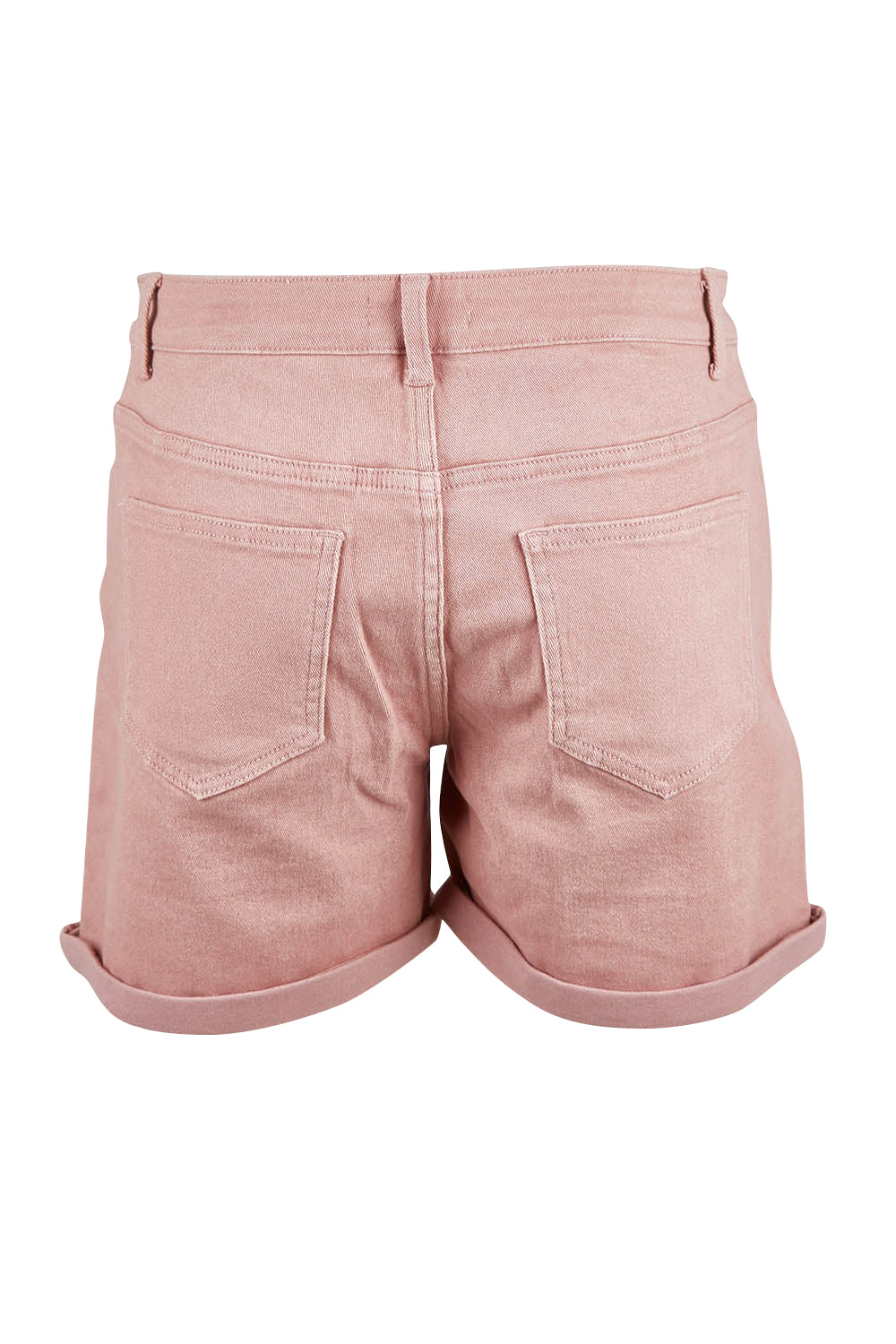 Product shot of The 5 Pocket Denim Short in colour Rosepink (Pink), from the back