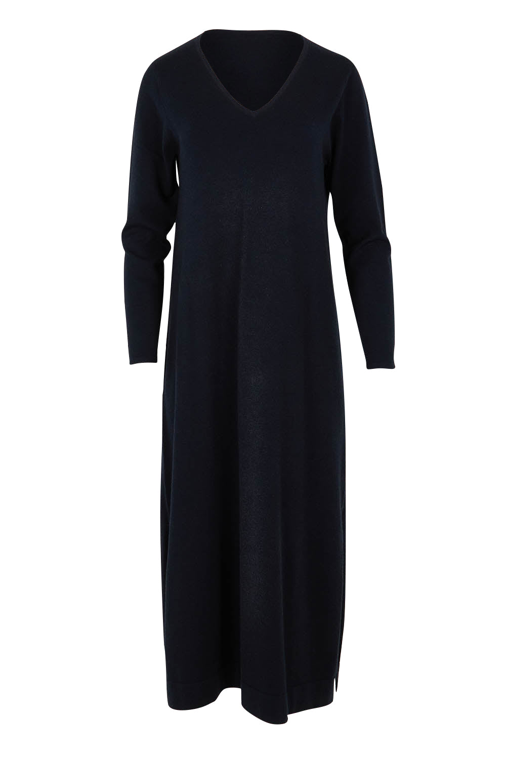 Product shot of The Comfort True Knit Dress in colour Darknavy (Blue), from the front