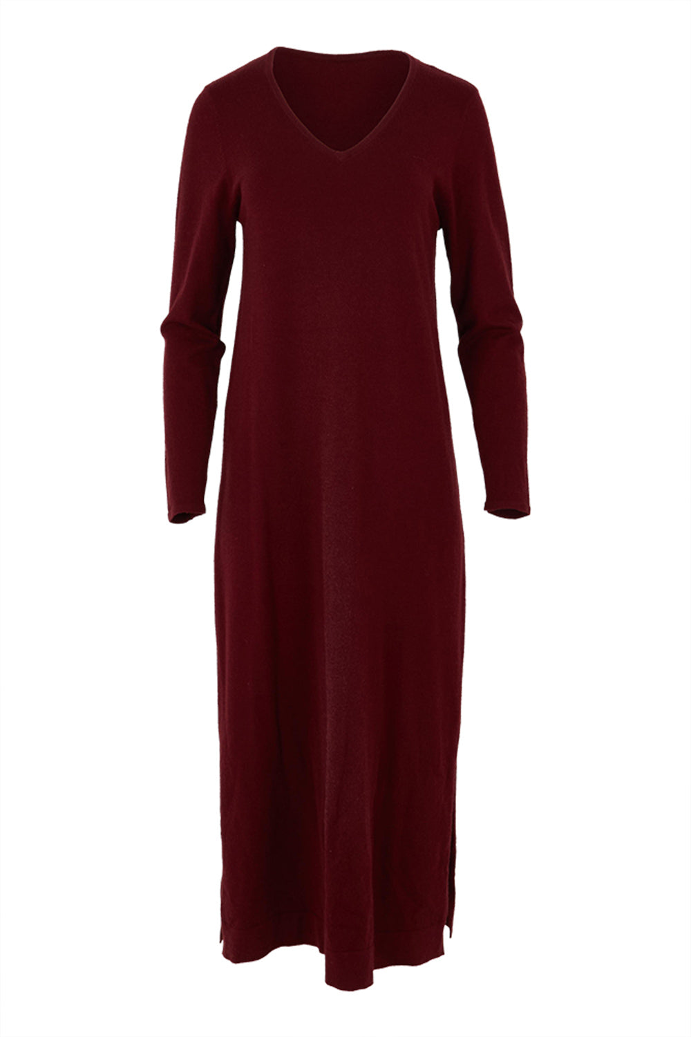 Product shot of The Comfort True Knit Dress in colour Shiraz (Red), from the front