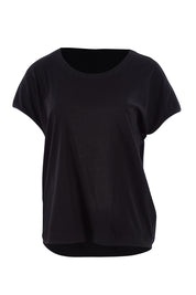 Product shot of The Shell Tee in colour Black (Black), from the front