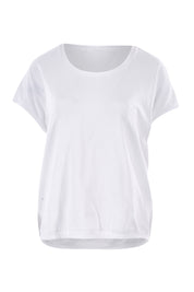 Product shot of The Shell Tee in colour White (White), from the front