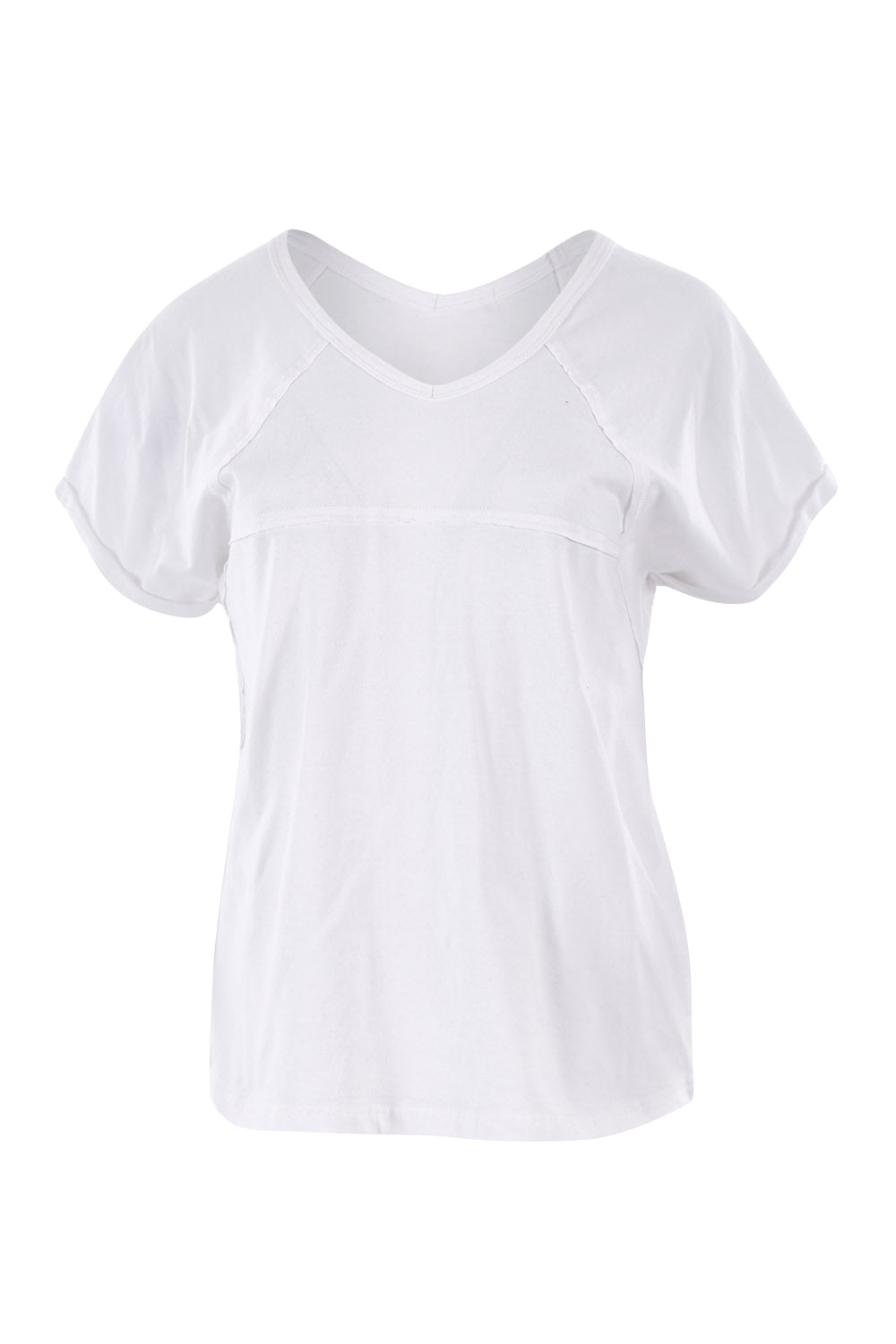 Product shot of The Slouch Tee in colour White (White), from the front