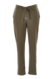 Product shot of The Easy Wear Pull On Pant in colour Khaki (Green), from the front