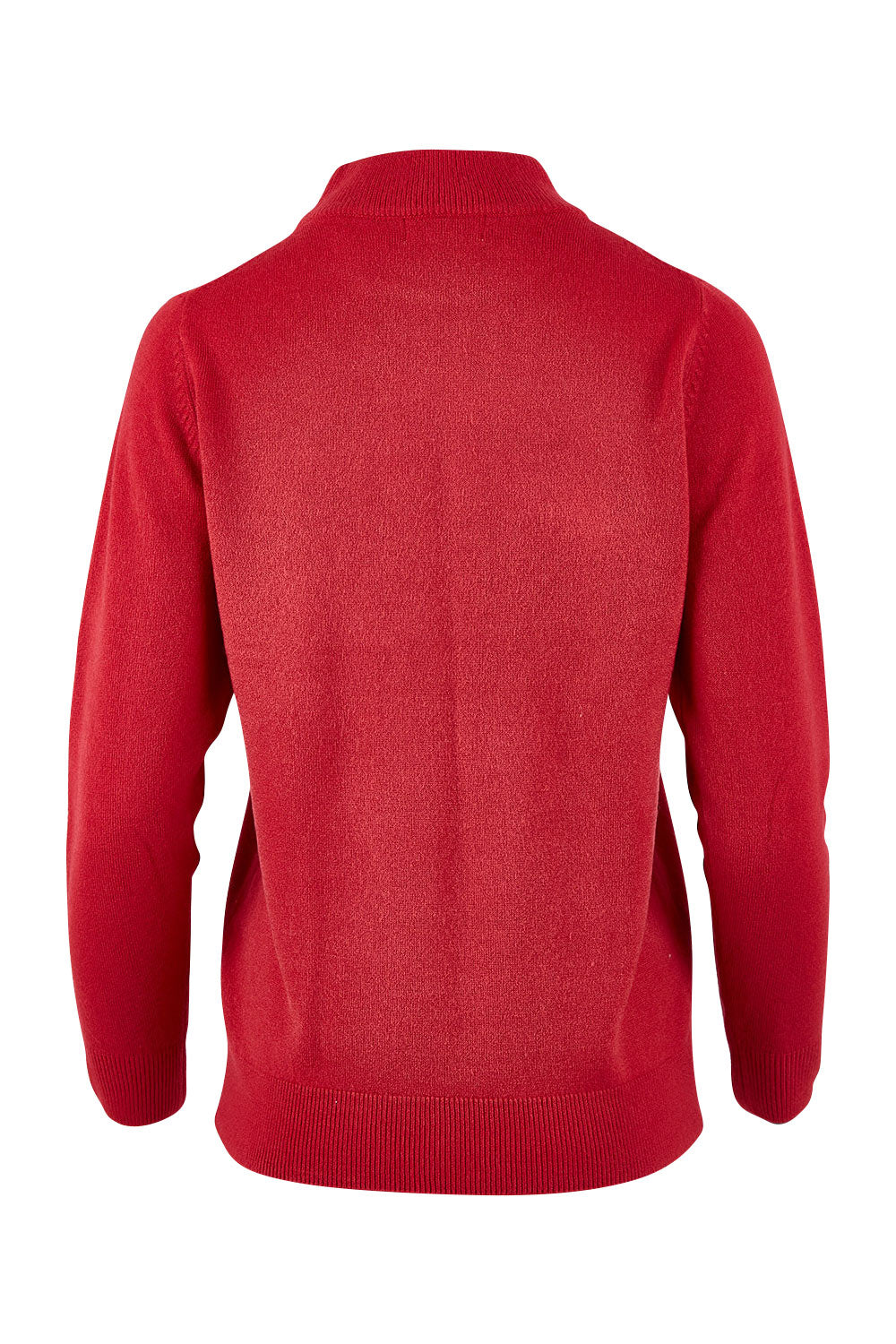 Product shot of The Essential Soft Jumper in colour Crimson (Red), from the back