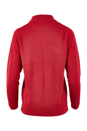 Product shot of The Essential Soft Jumper in colour Crimson (Red), from the back