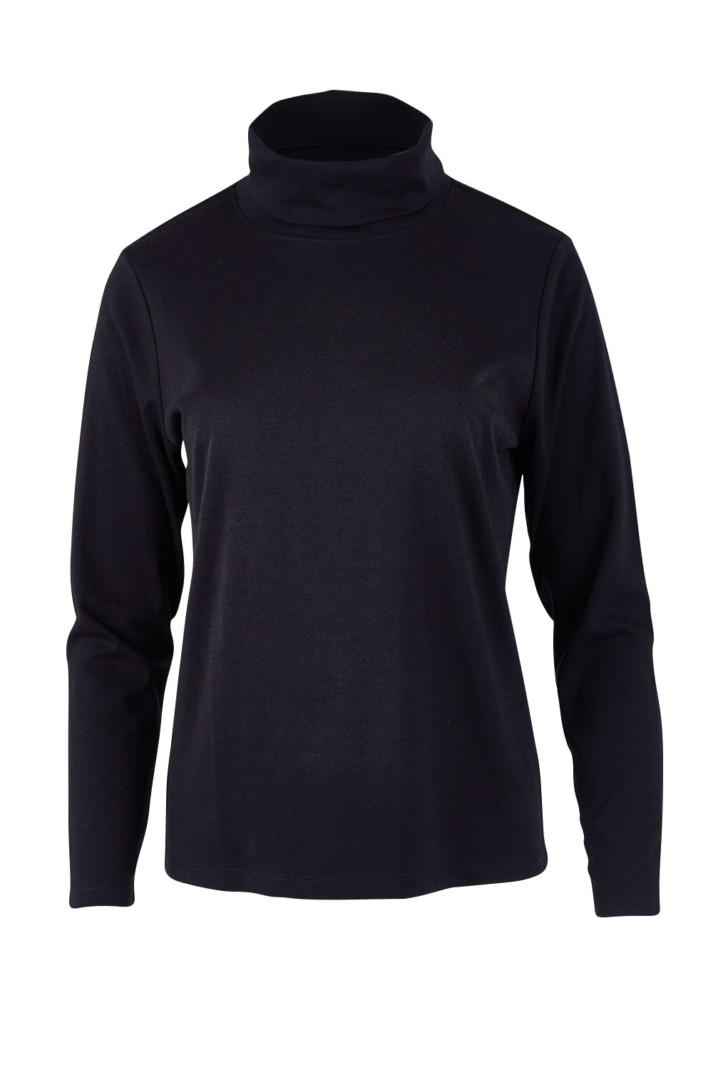 Product shot of The Easy Wear Skivvy in colour Black (Black), from the front