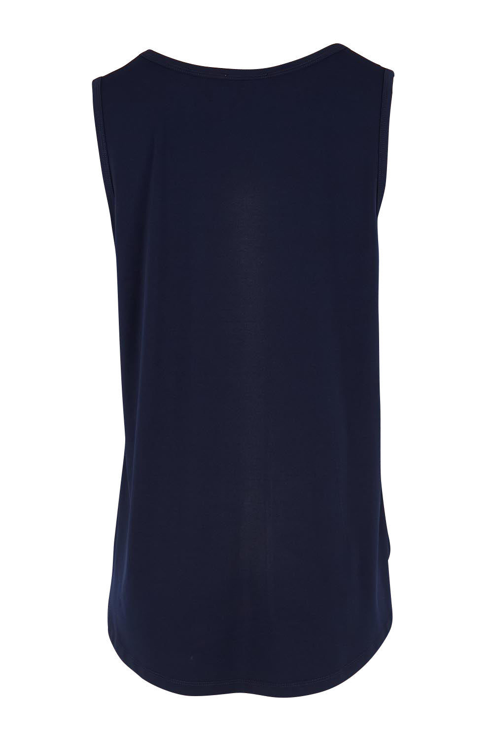 Product shot of the The Essential Swing Tank – Navy in colour Navy, from the back