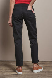 Model Madeline wearing size 10 of The 7/8 Pull On Pant in colour Black (Black), from the back